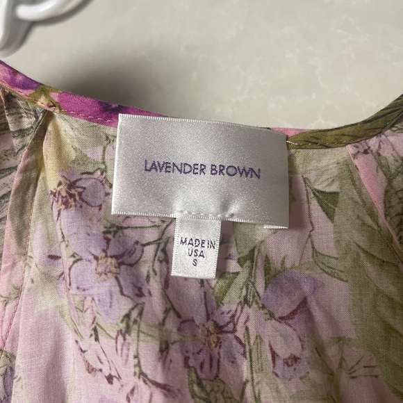 EUC Lavender Brown Floral Printed Midi Wrap Dress - Picture 5 of 6